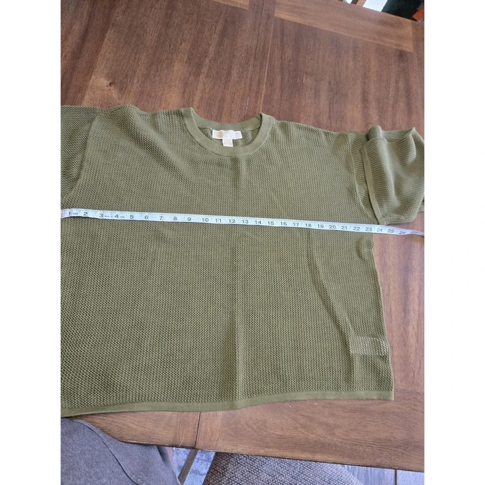 Michael Kors Olive Green Textured Knit Sweater – Size XL